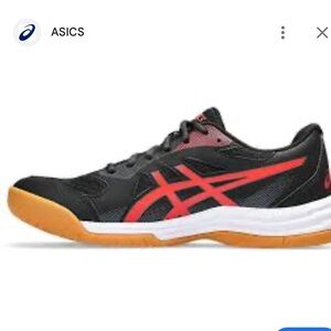 ASICS Mens Sneakers - Black, Red, and White